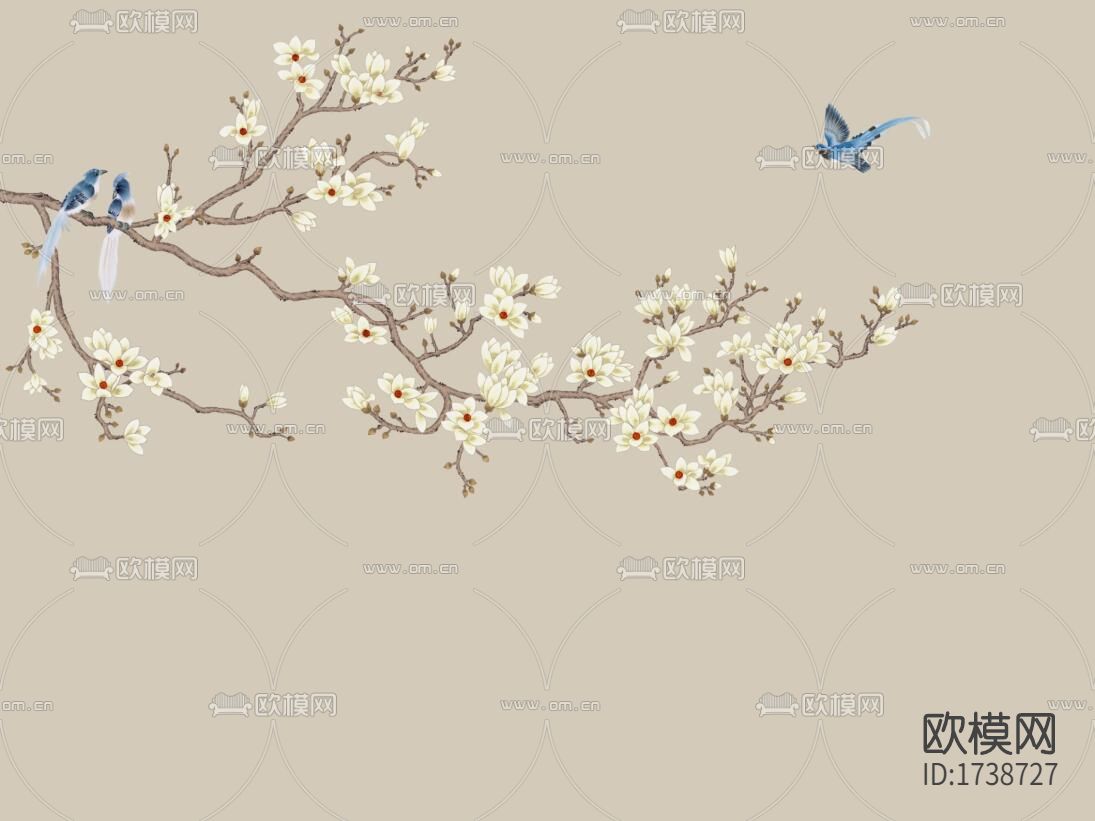 新中式水墨壁画下载（渲染图2）