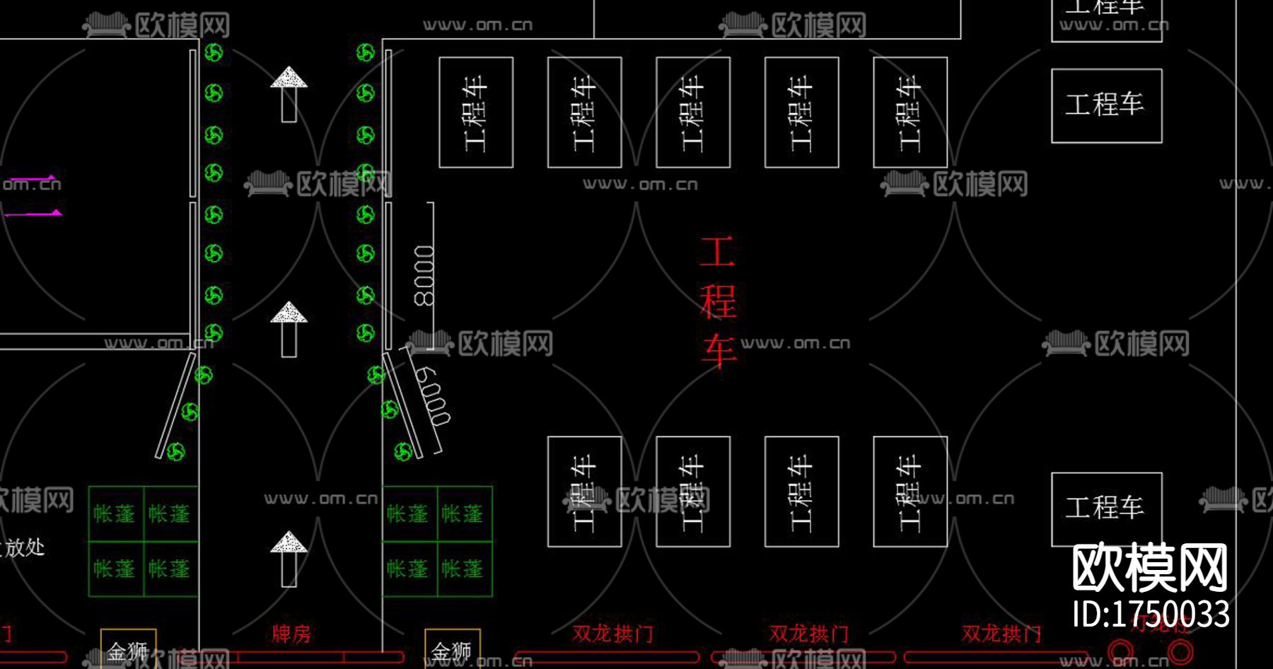 庆典平面cad施工图下载（渲染图4）