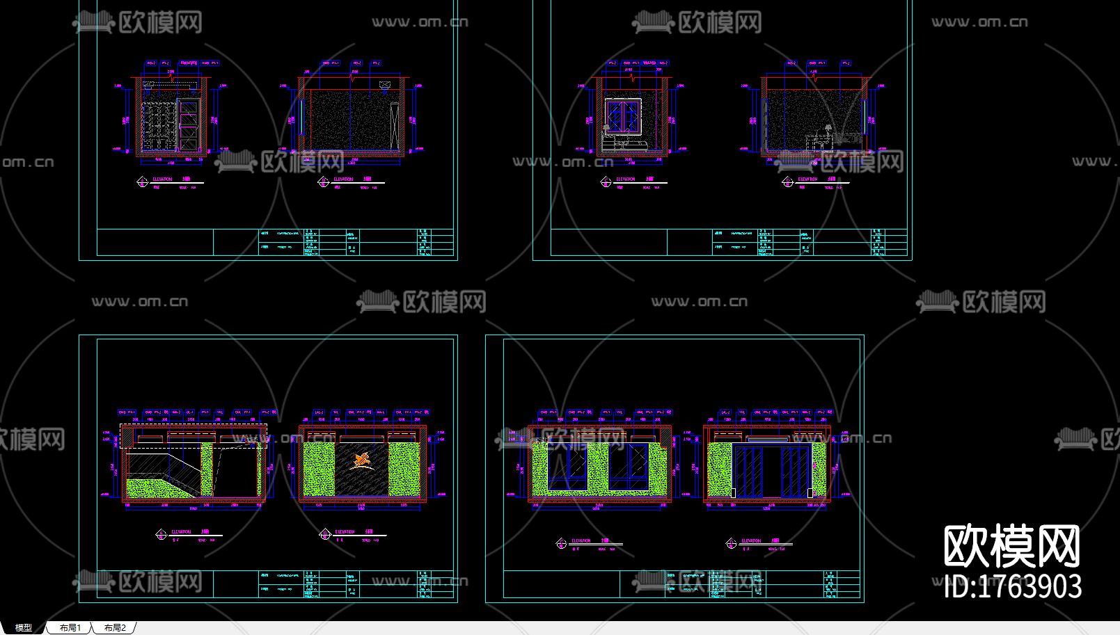 幼儿园cad施工图下载（渲染图6）