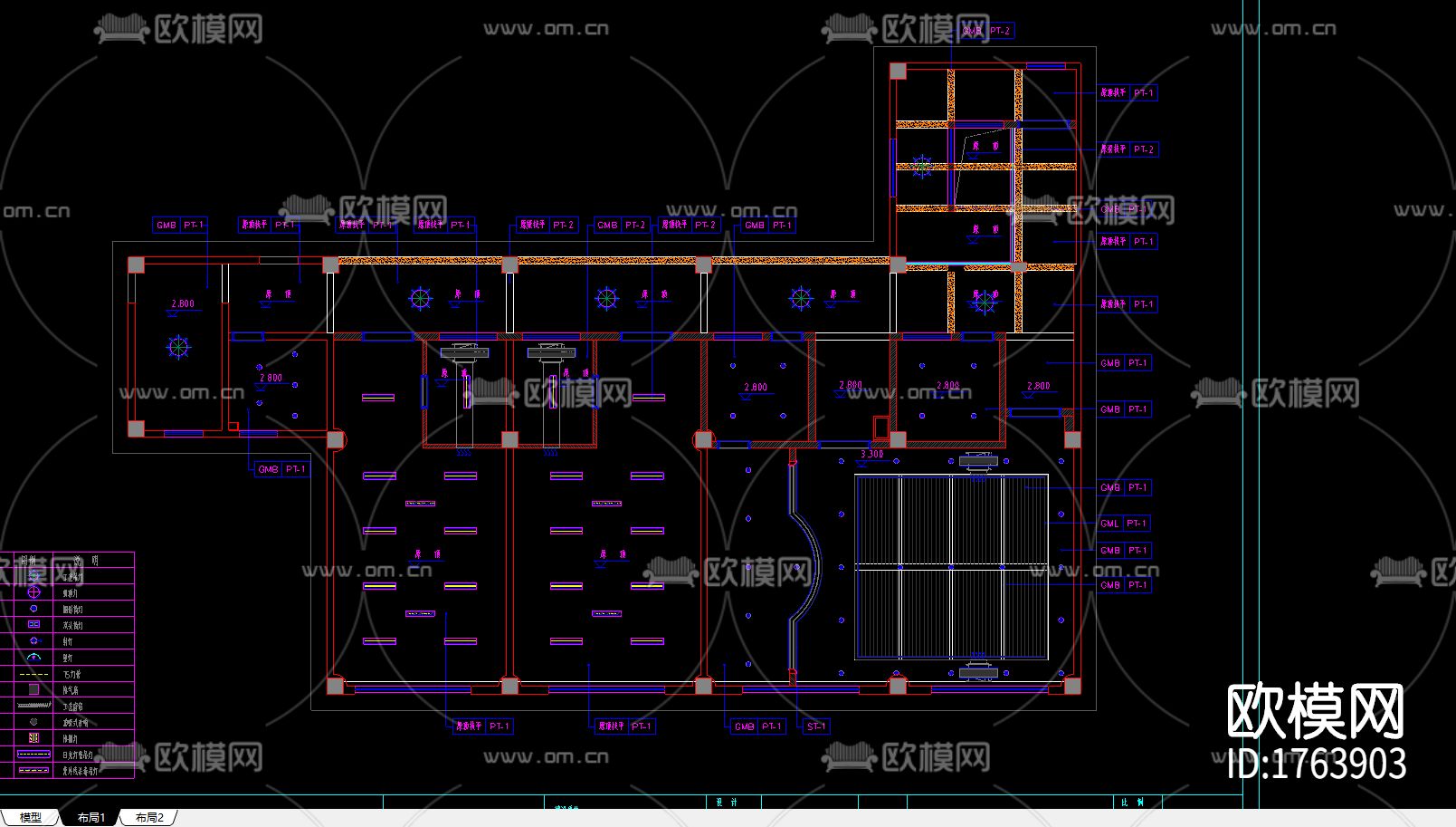 幼儿园cad施工图下载（渲染图2）