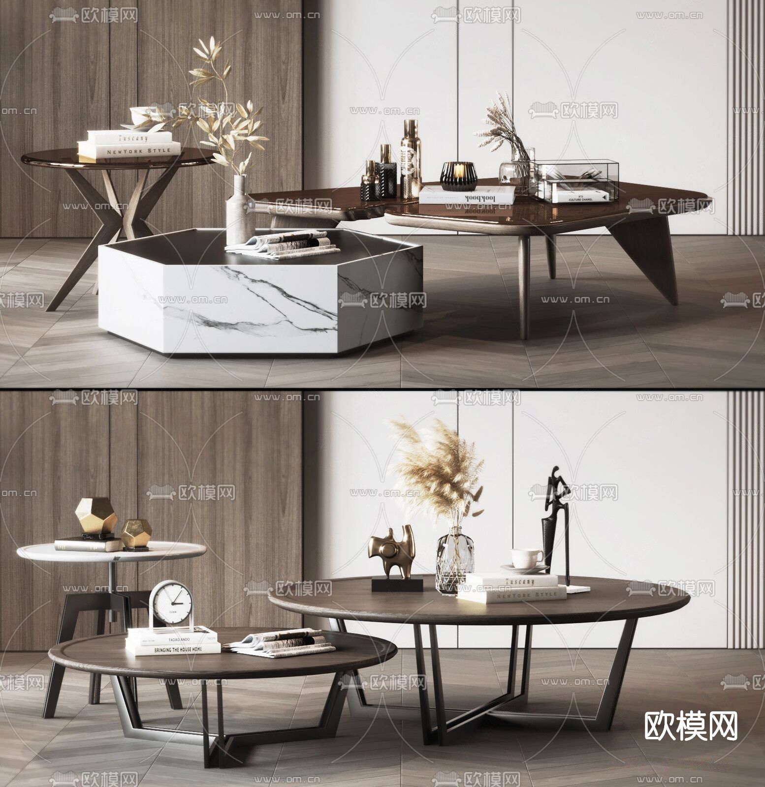 现代轻奢茶几su模型