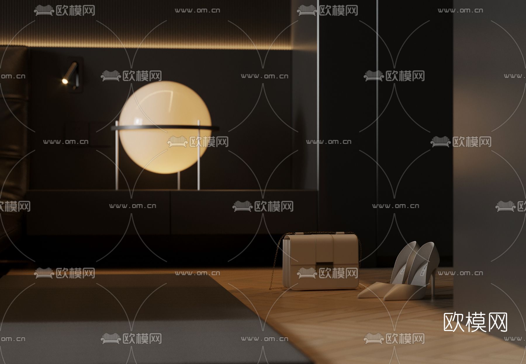 暗黑风卧室3d模型