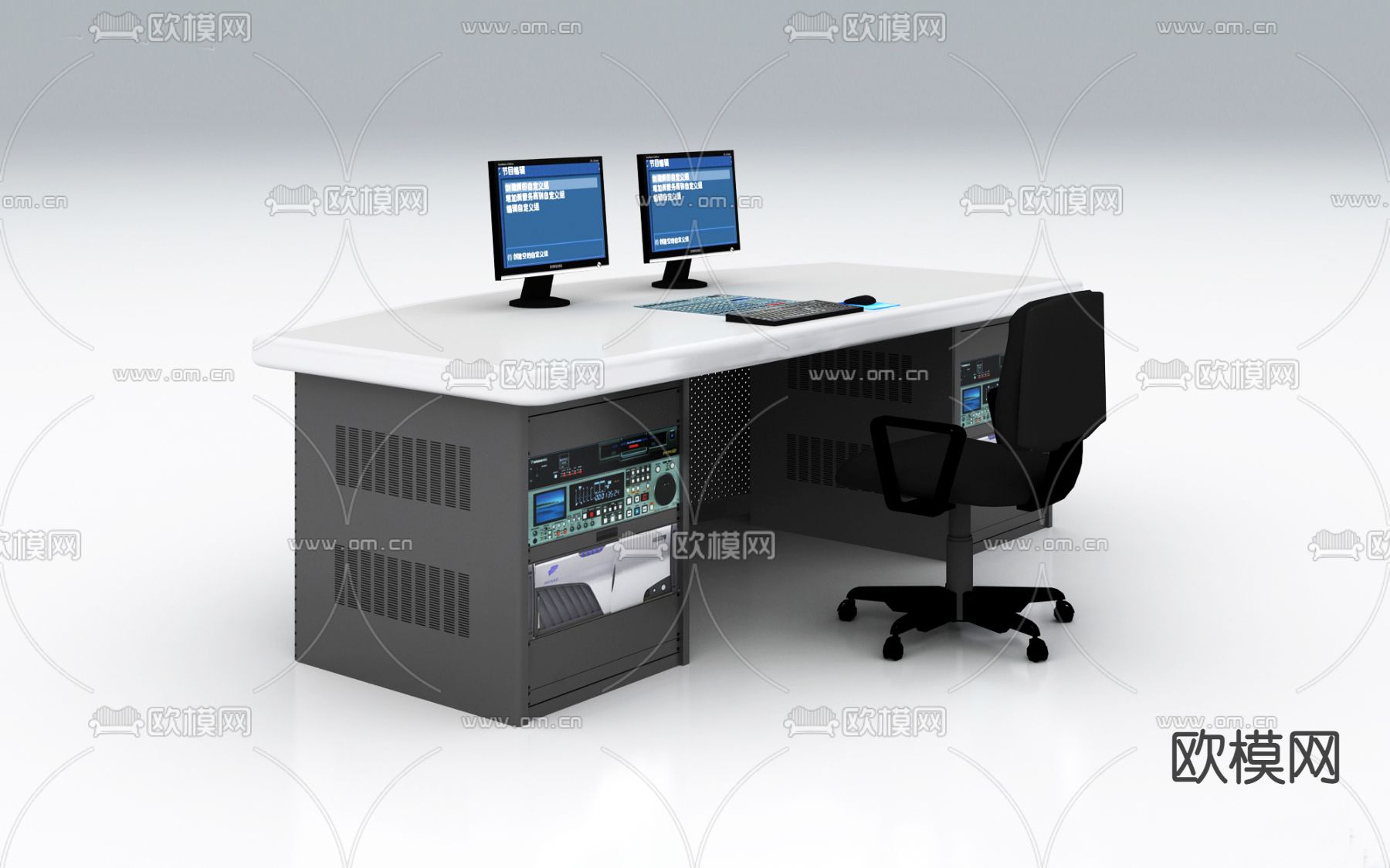 现代直播桌导播台免费3d模型