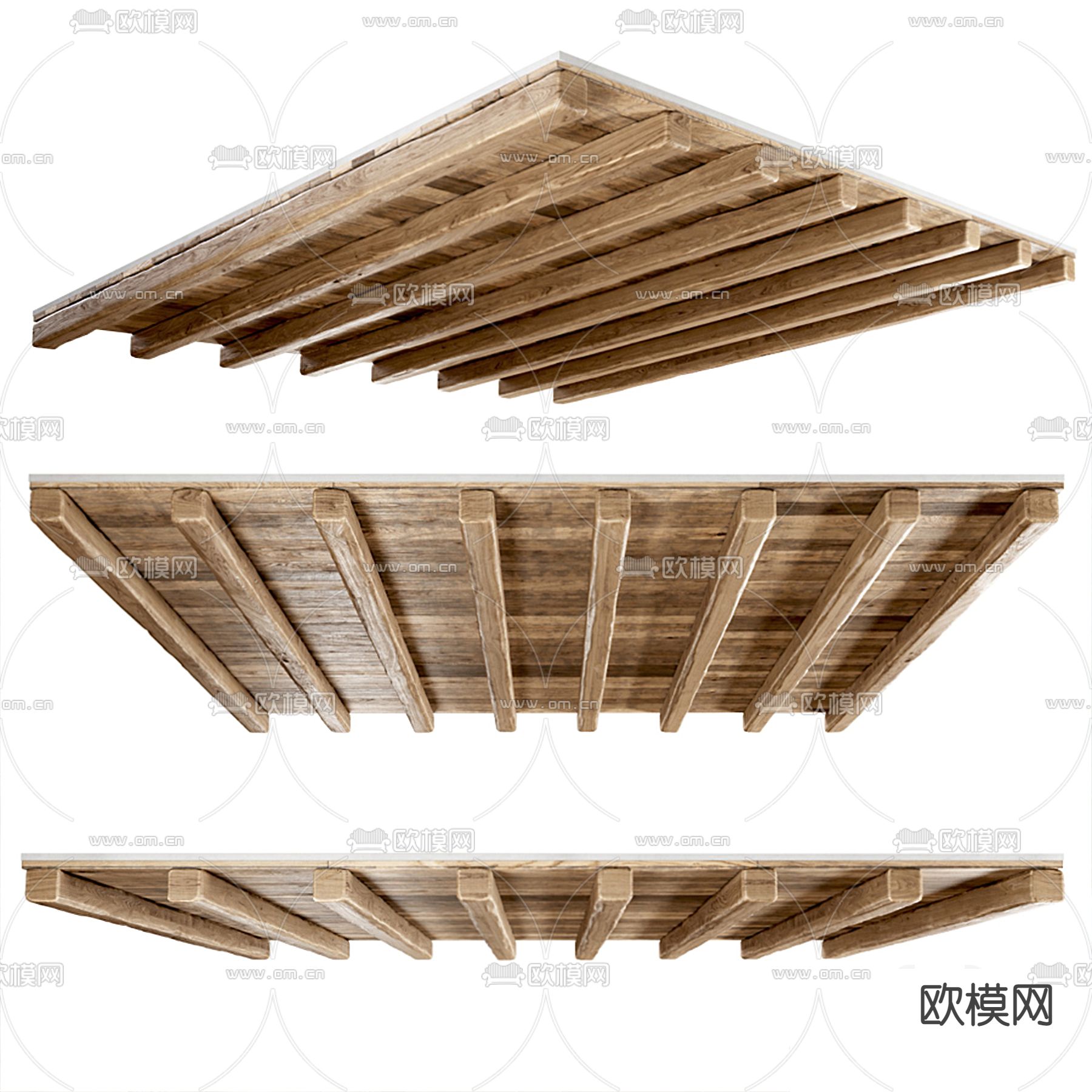 北欧实木吊顶3d模型