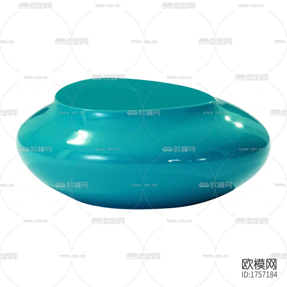现代简约蓝色烤漆异形茶几下载