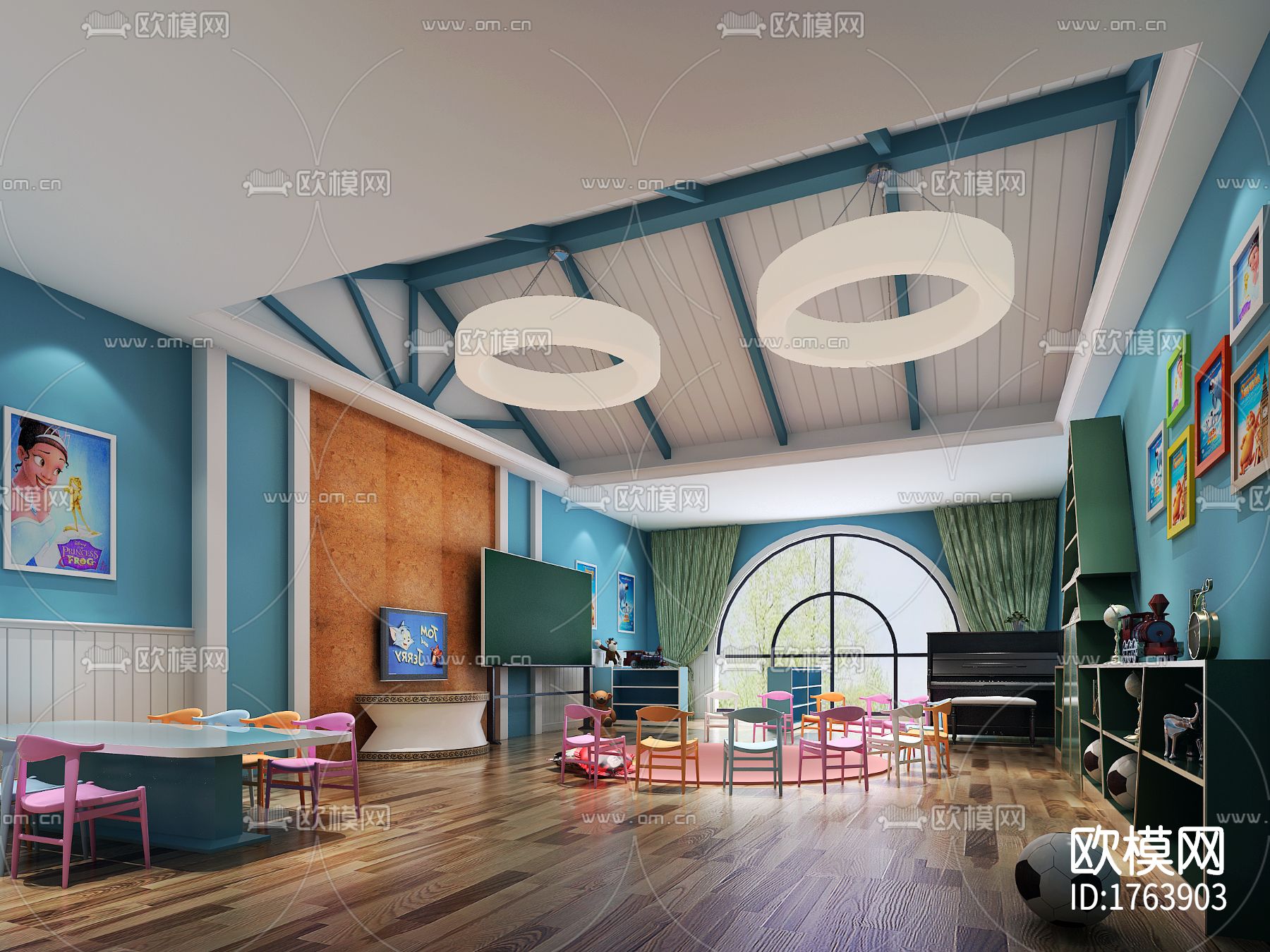 幼儿园cad施工图下载（渲染图9）