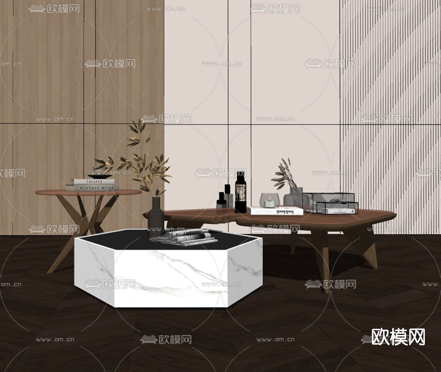 现代轻奢茶几su模型