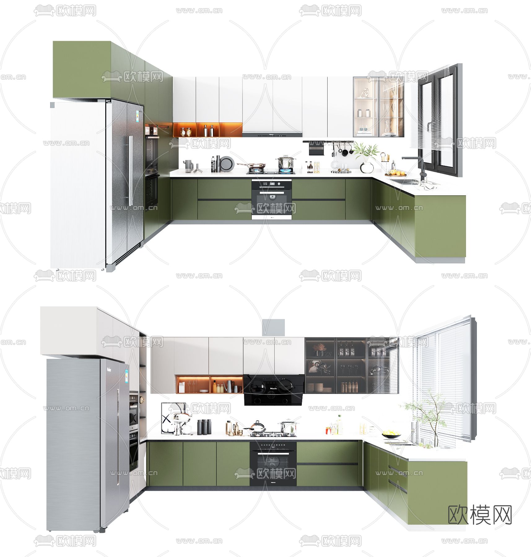 现代橱柜厨房器具3d模型