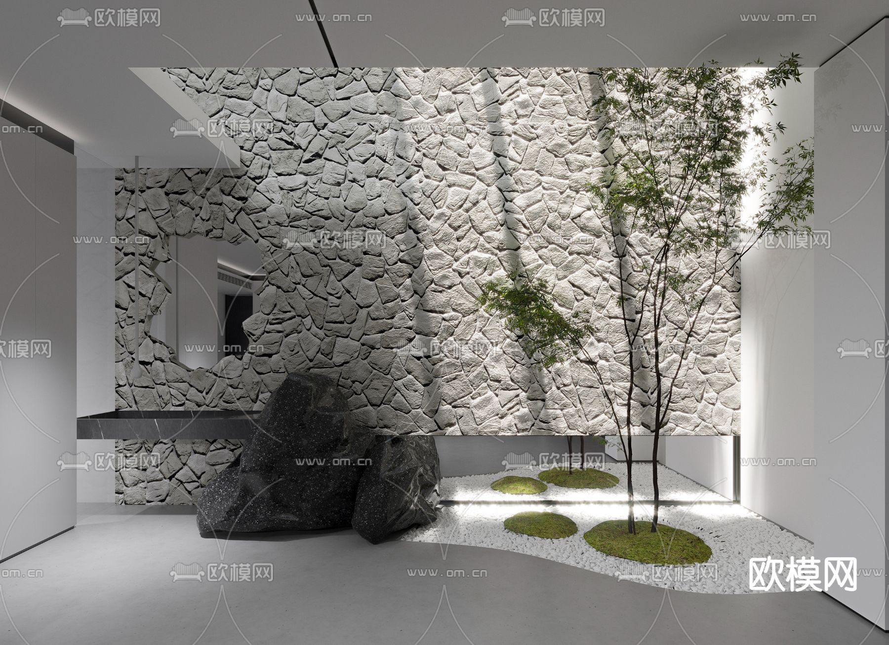 现代高级灰茶室书房3d模型下载（渲染图5）