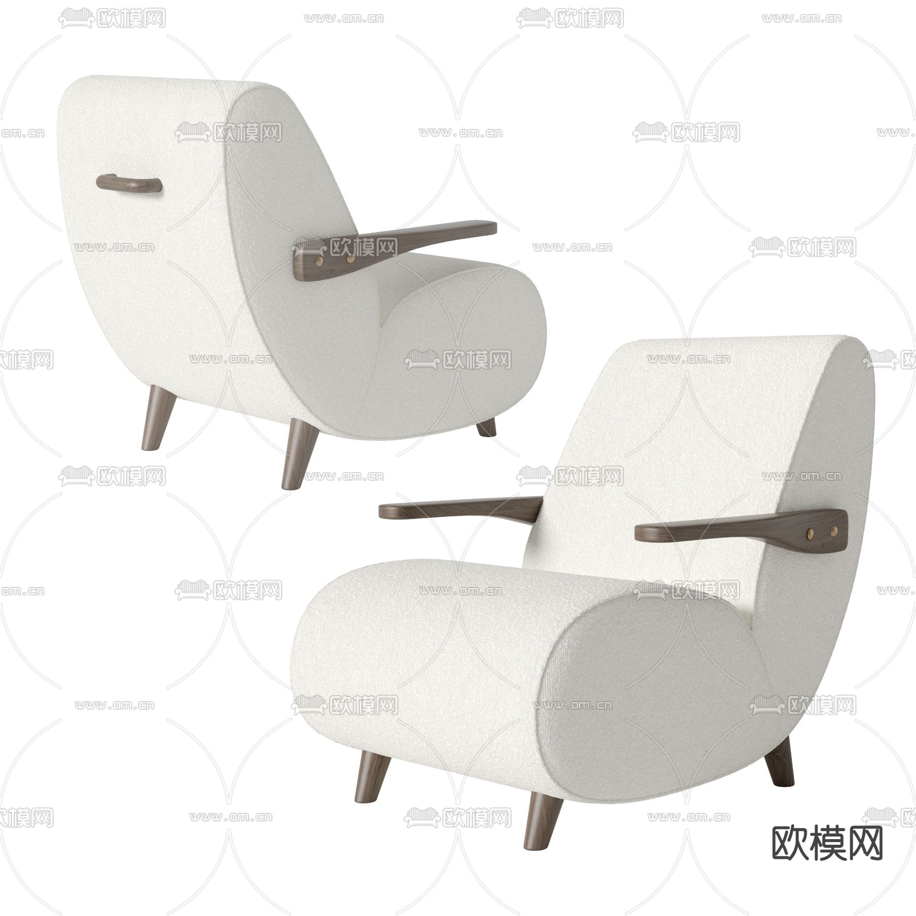 现代布艺休闲沙发3d模型