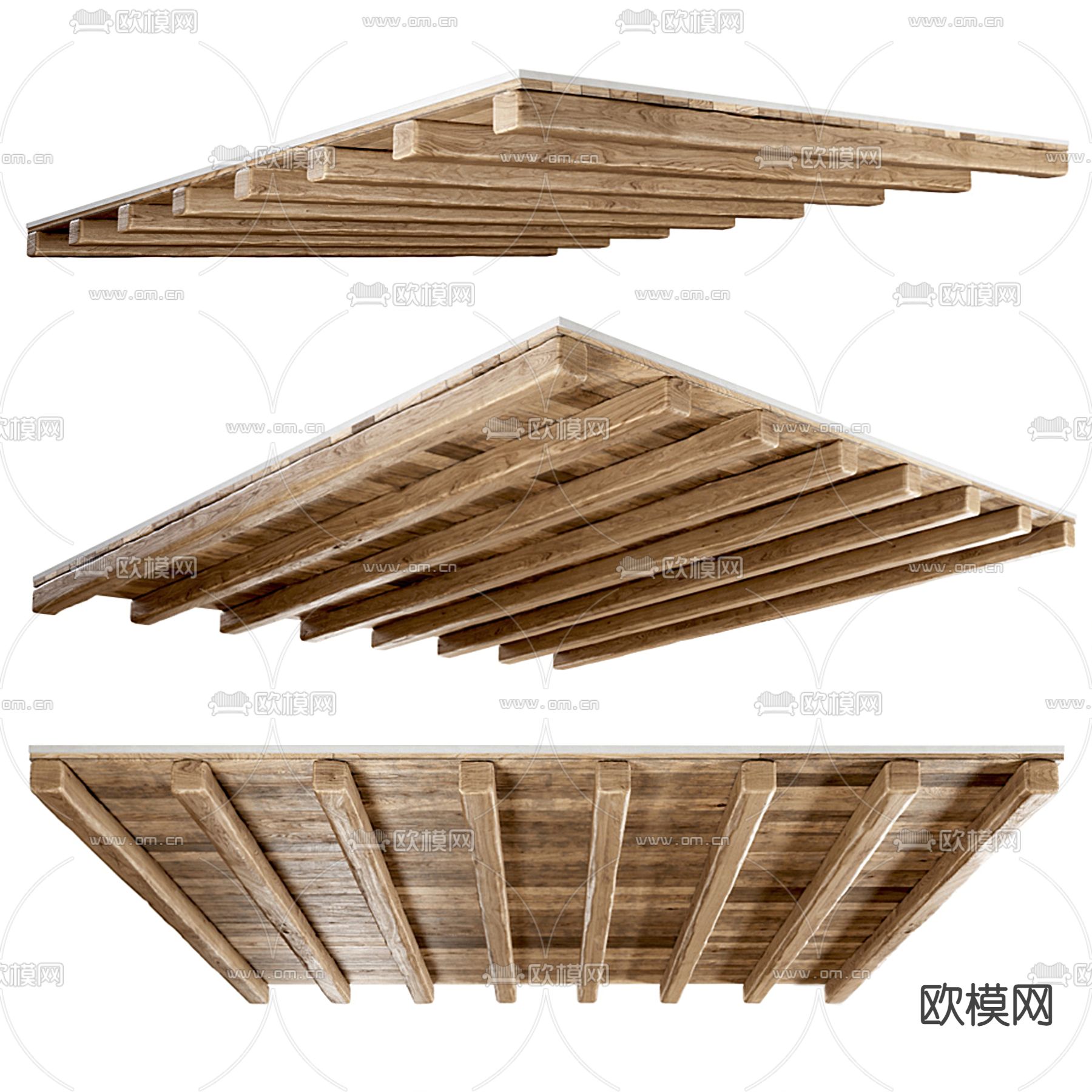 北欧实木吊顶3d模型