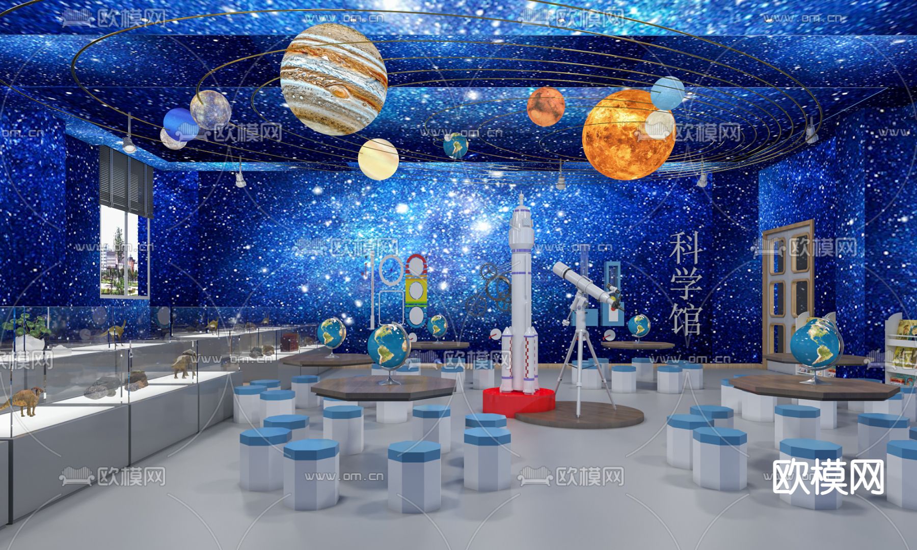 现代太空科学馆免费3d模型下载