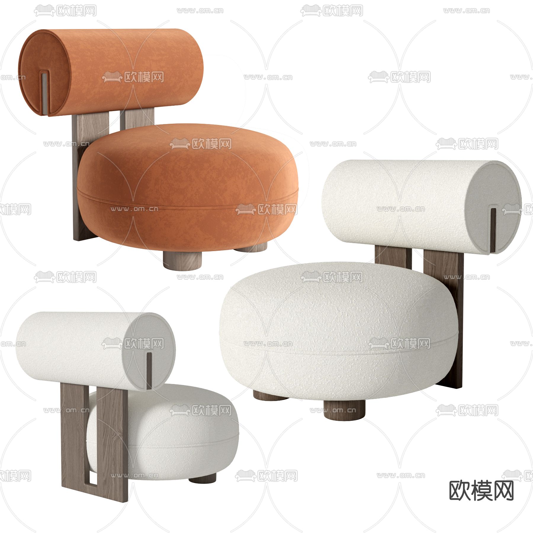 现代布艺休闲沙发3d模型