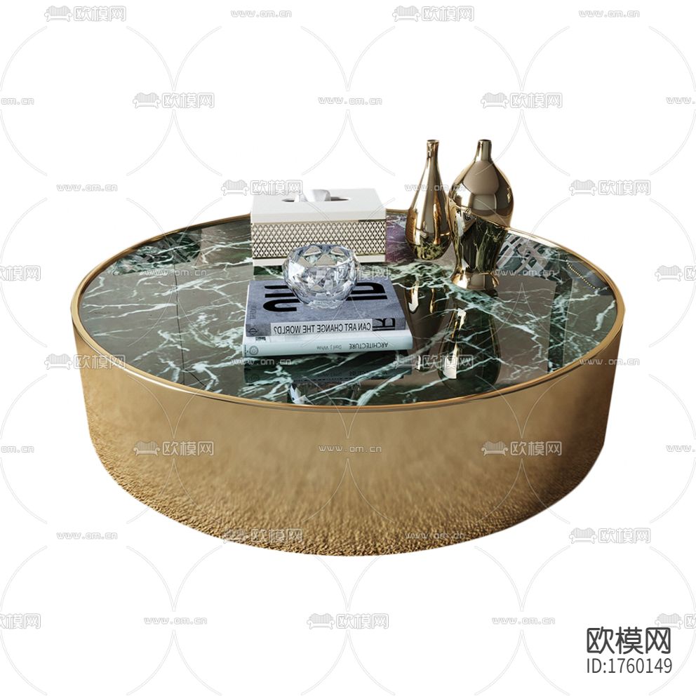 现代轻奢不锈钢大理石圆形茶几下载