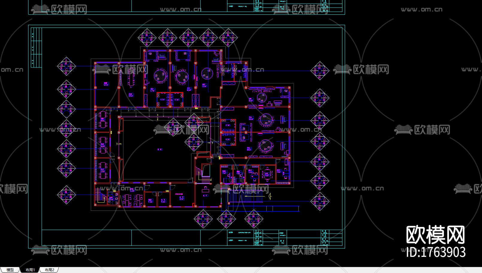 幼儿园cad施工图下载（渲染图5）