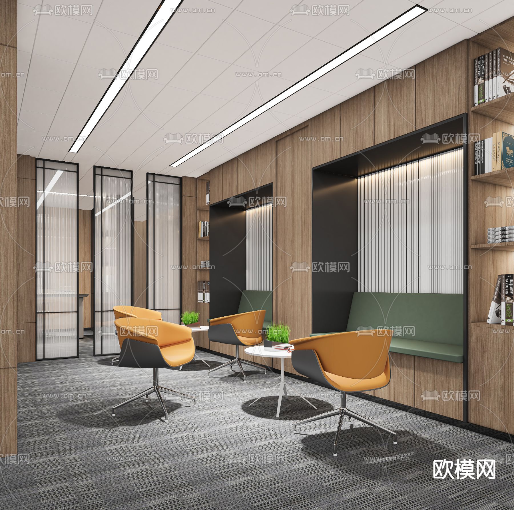 现代茶水吧休息区免费3d模型下载