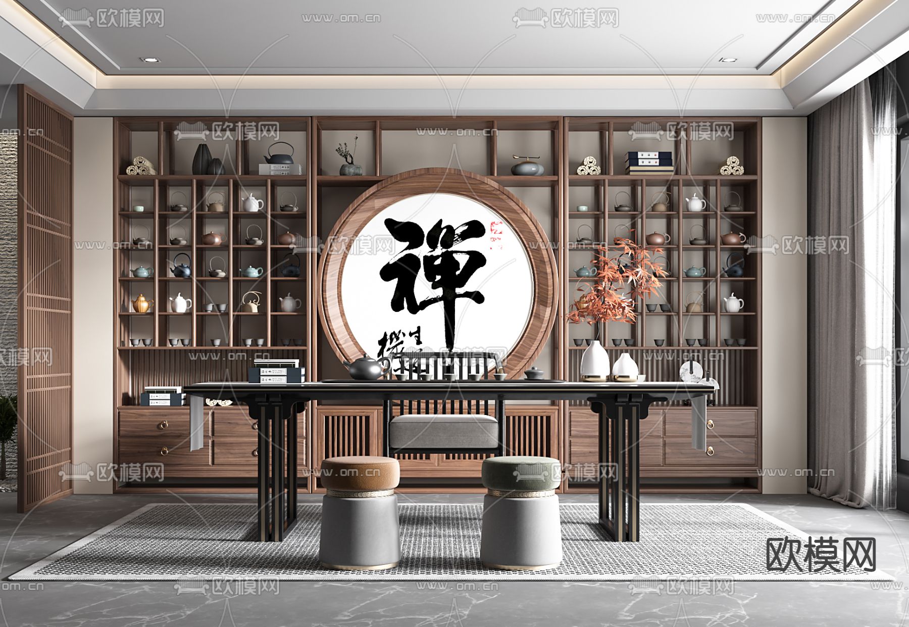 新中式茶室3d模型