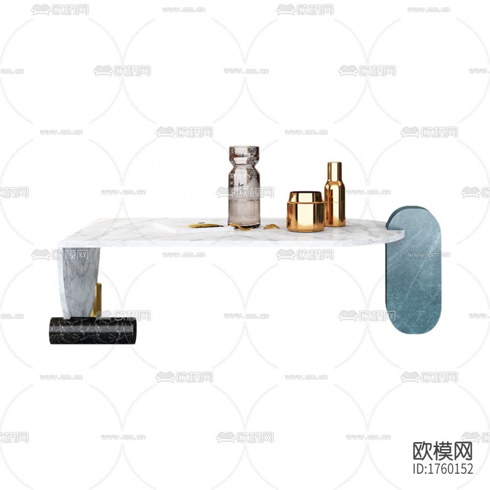 现代轻奢大理石异形茶几下载