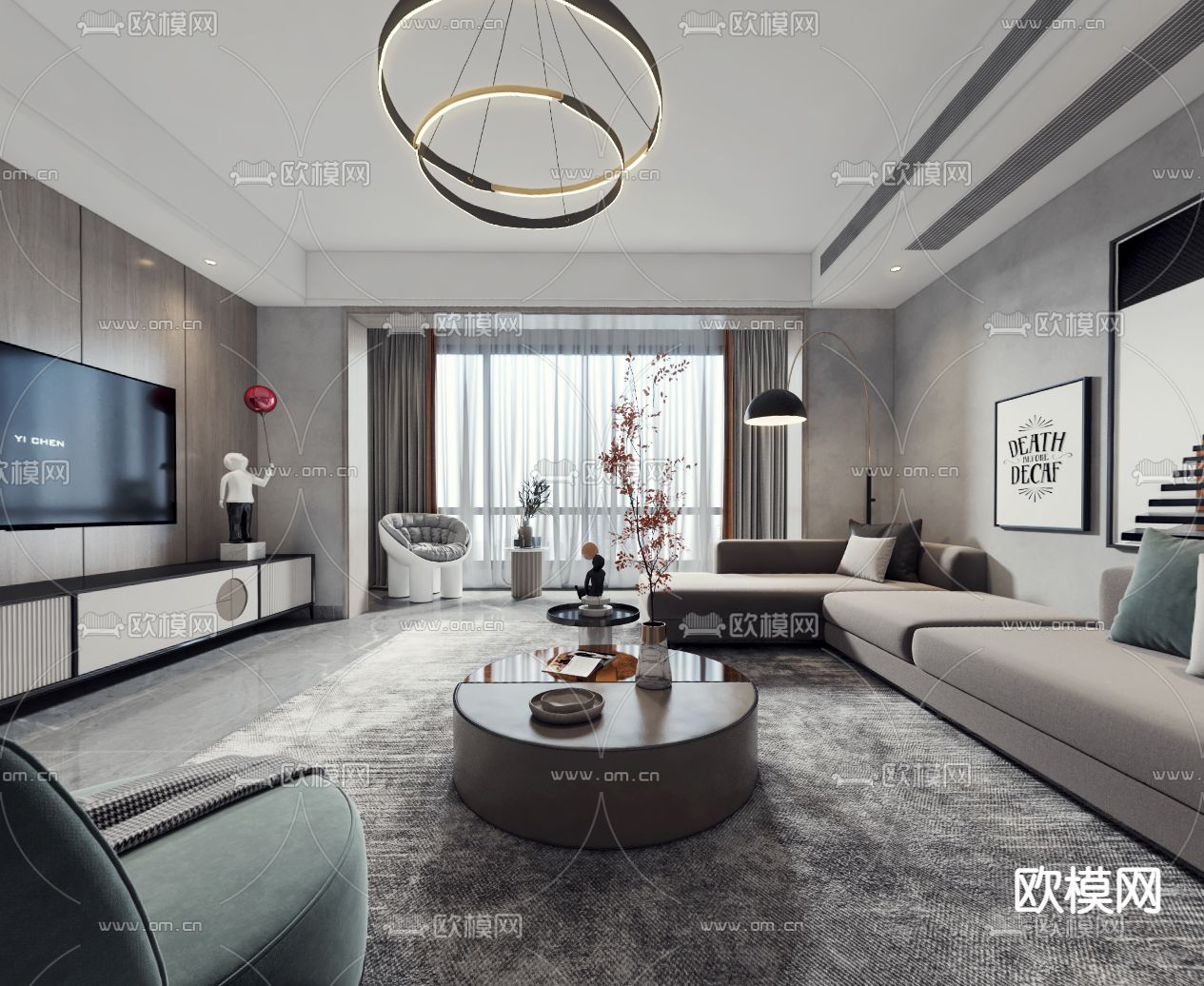 现代客餐厅vr全景3d模型