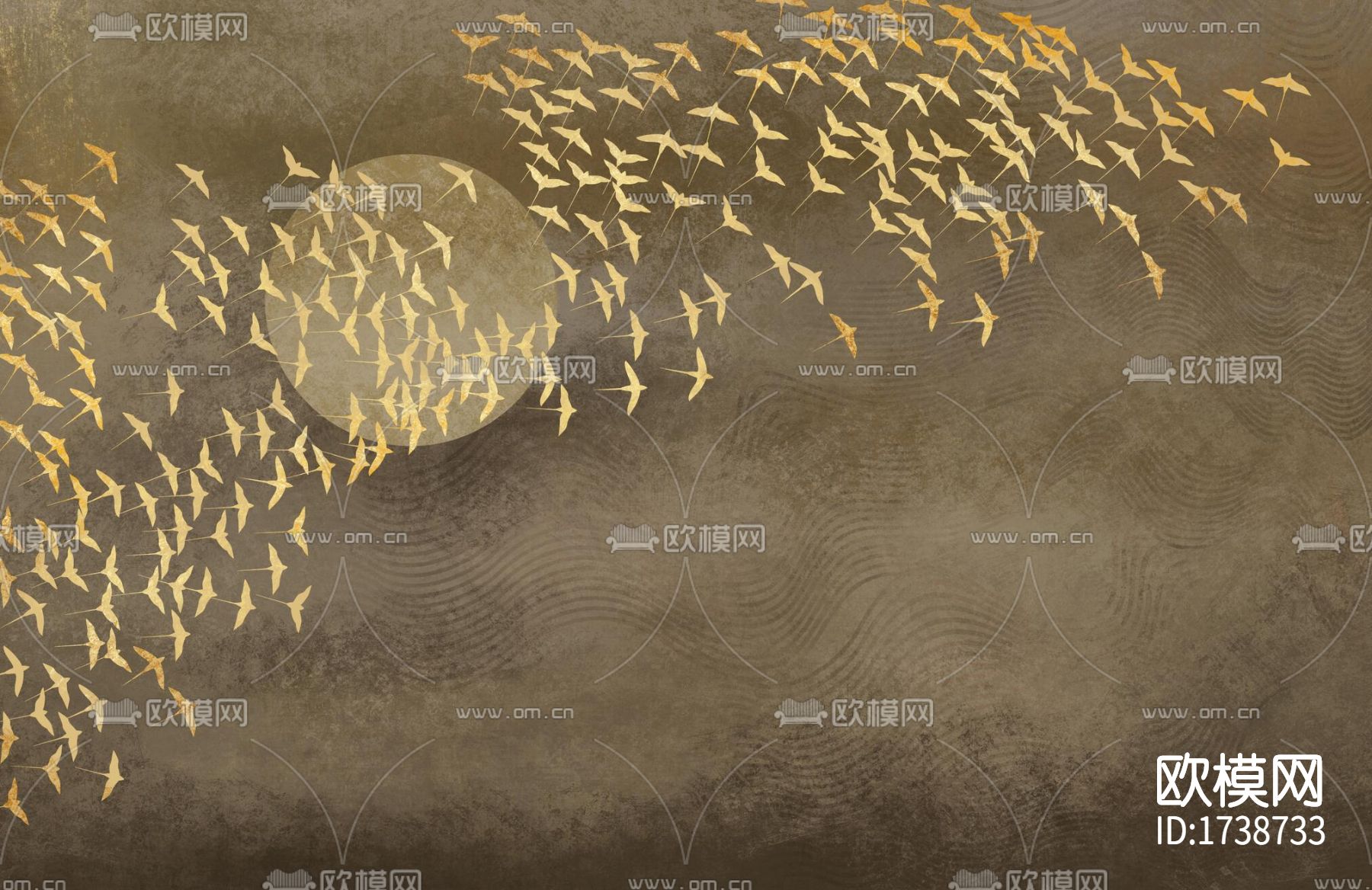 新中式水墨壁画