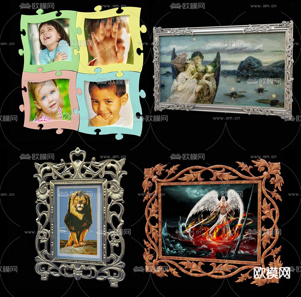 欧式相框挂画免费3d模型