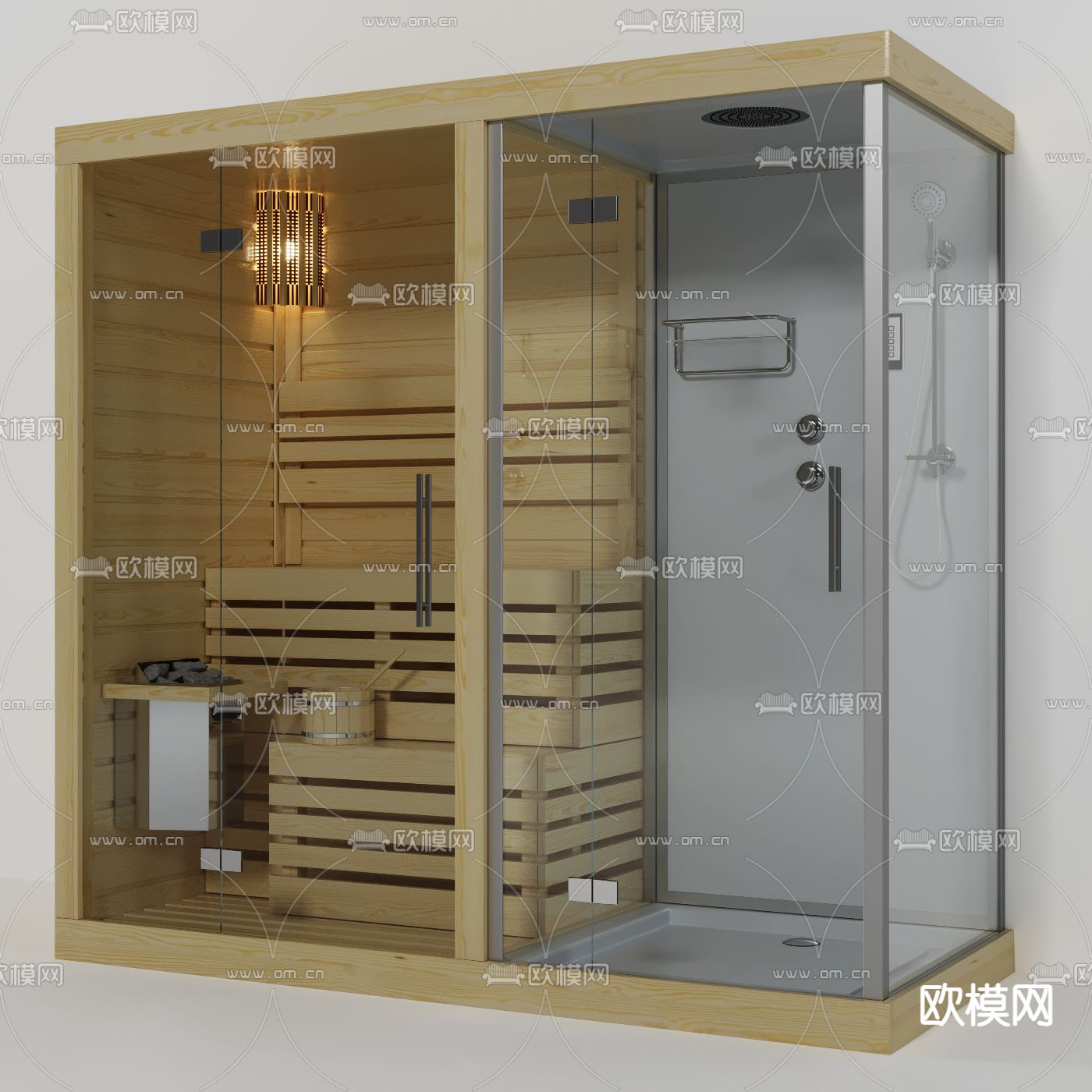 现代桑拿房淋浴房3d模型