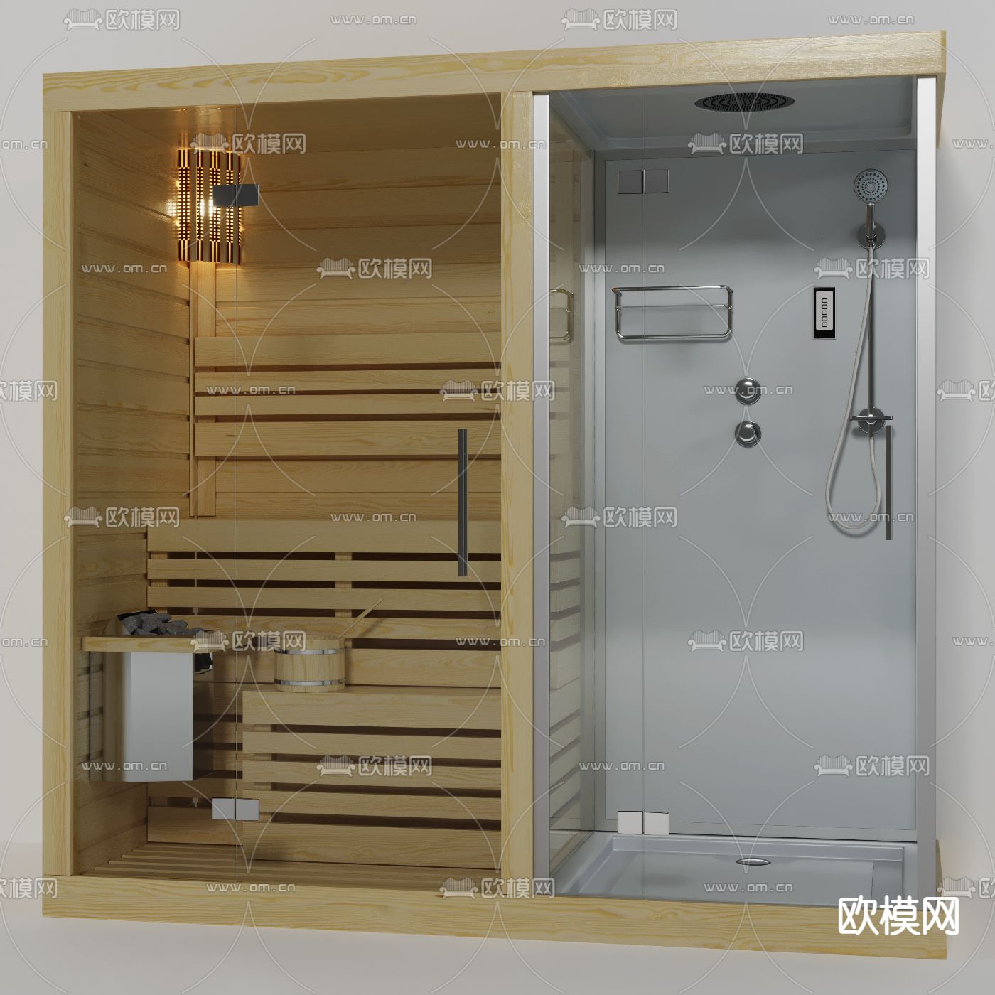 现代桑拿房淋浴房3d模型