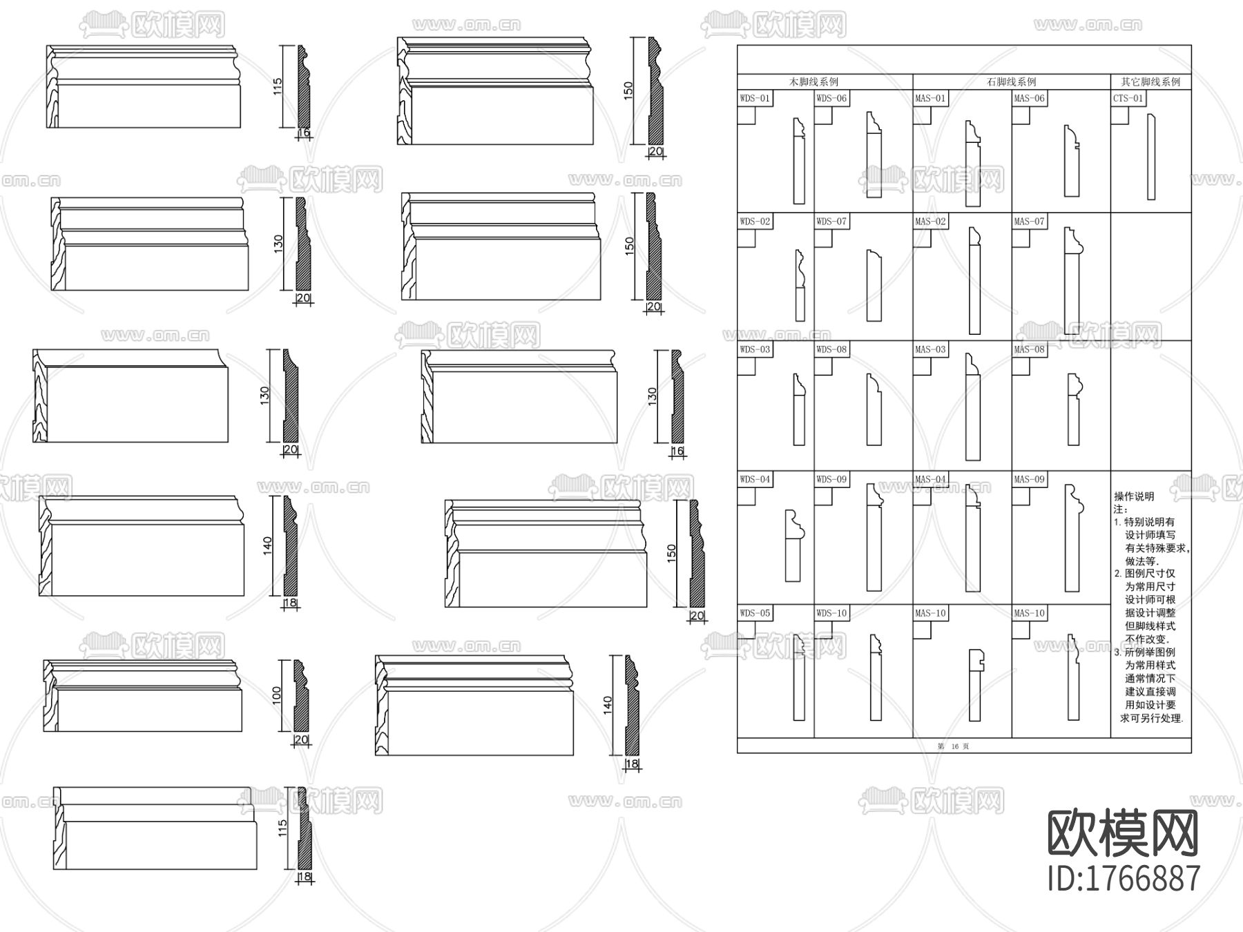 踢脚线cad节点大样图下载
