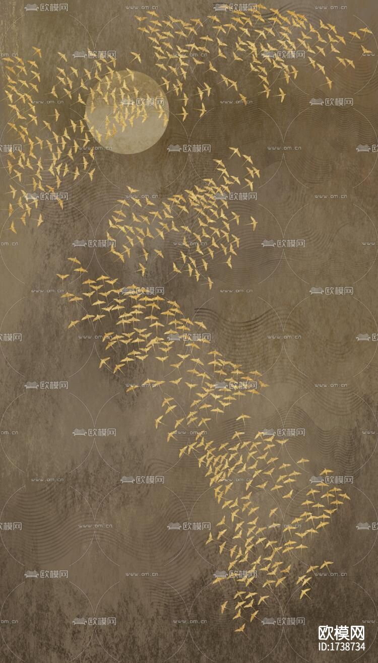 新中式水墨壁画下载（渲染图2）