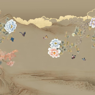  新中式水墨壁画 