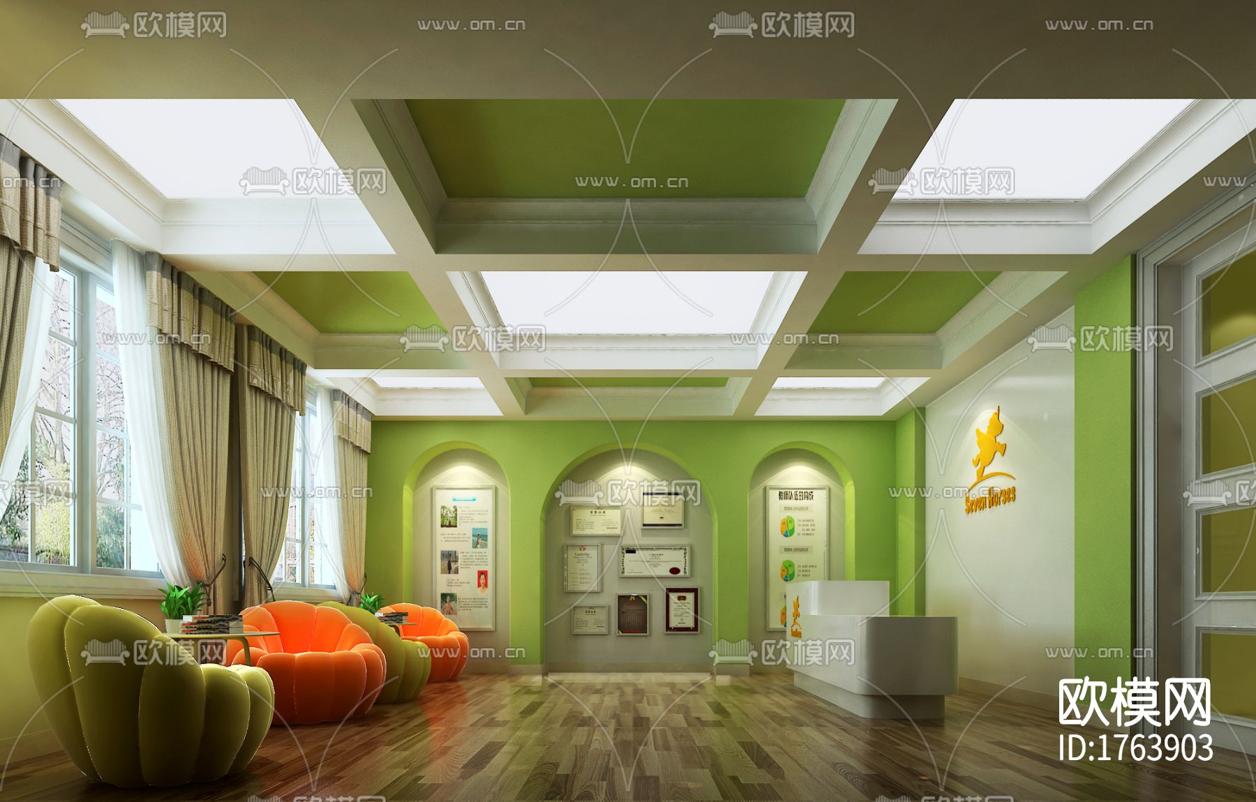 幼儿园cad施工图下载（渲染图7）