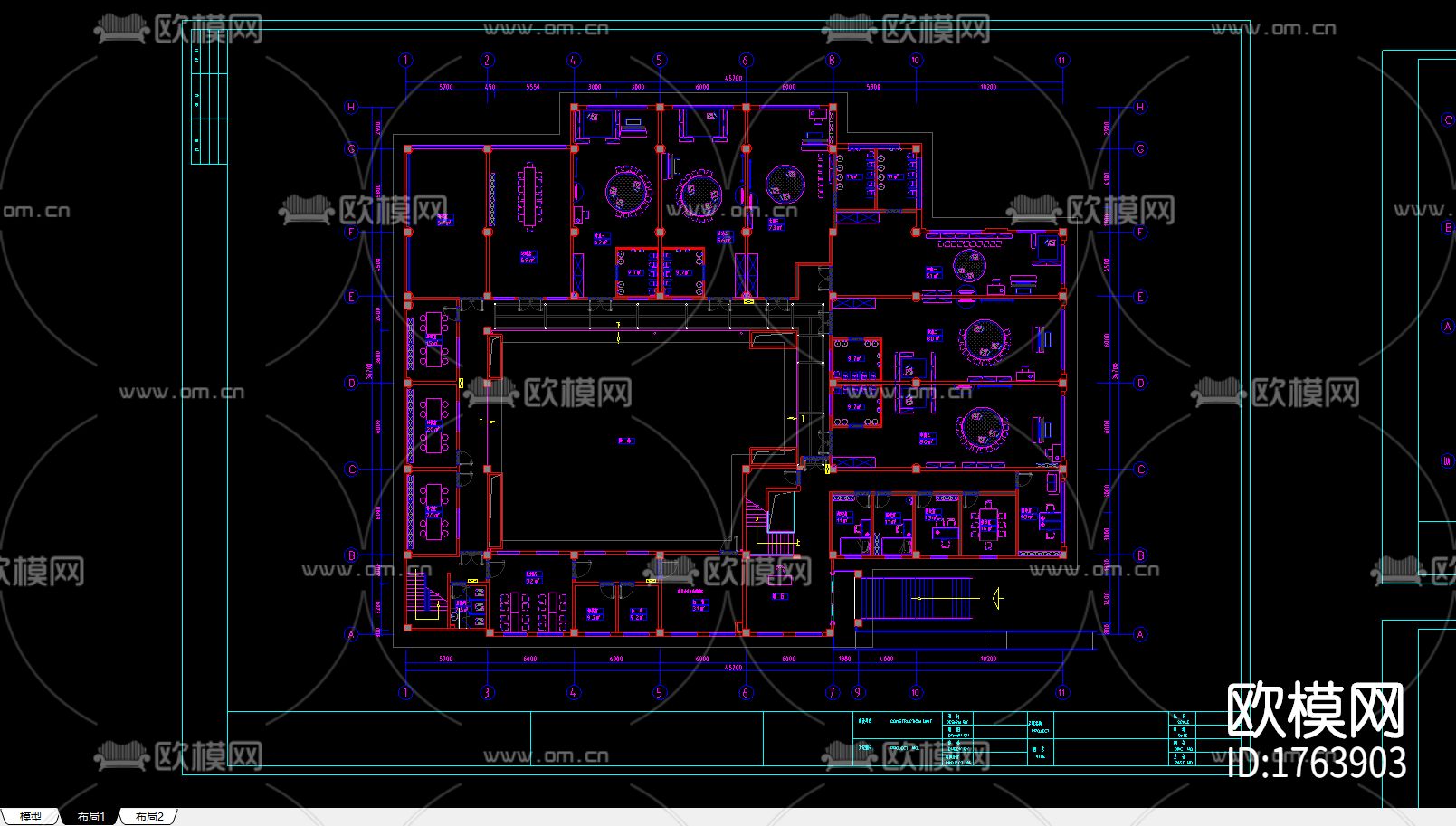 幼儿园cad施工图下载（渲染图1）