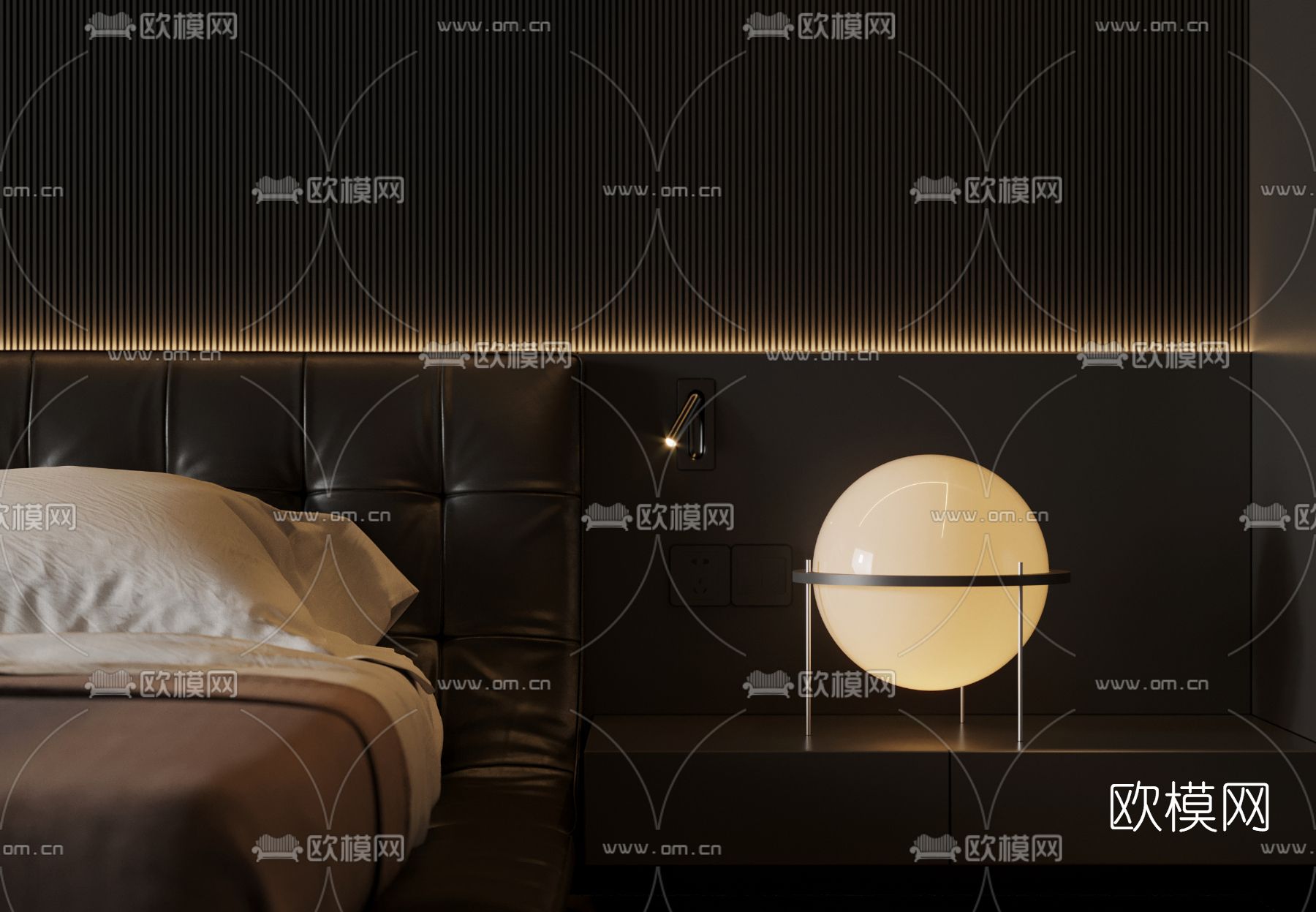 暗黑风卧室3d模型