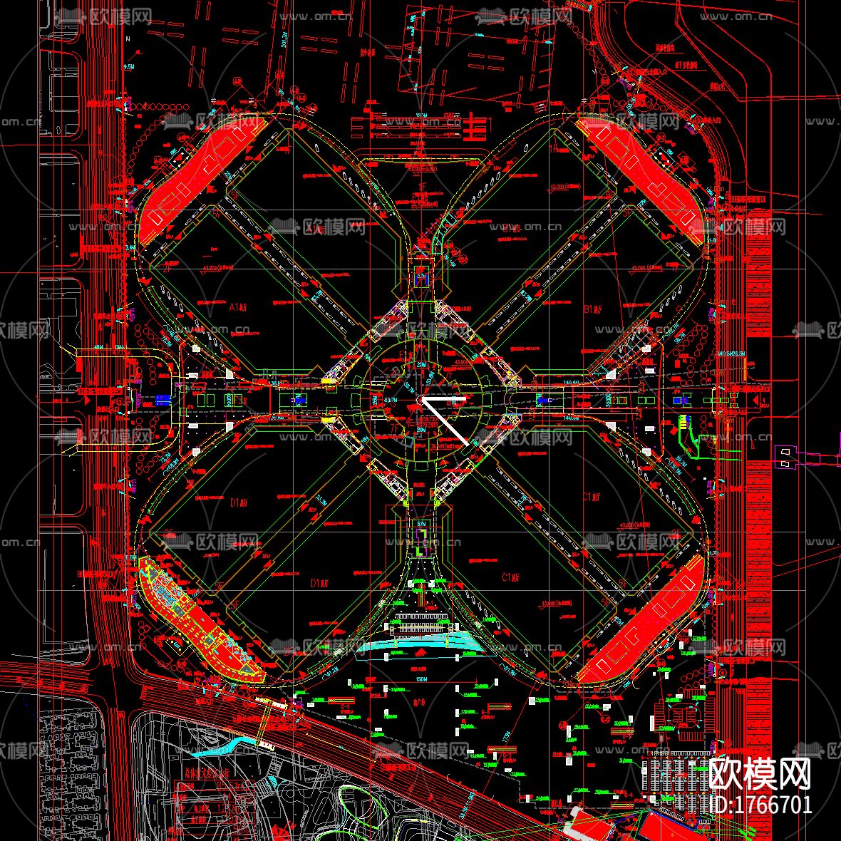 大学校园cad施工图下载