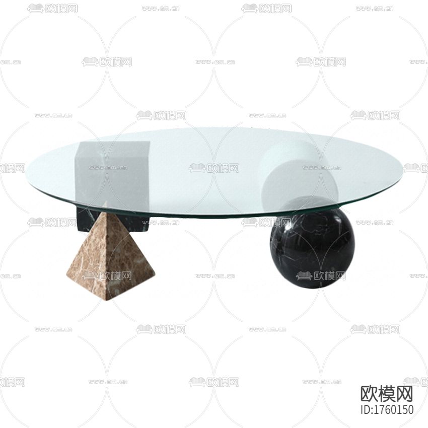 现代简约几何大理石茶几