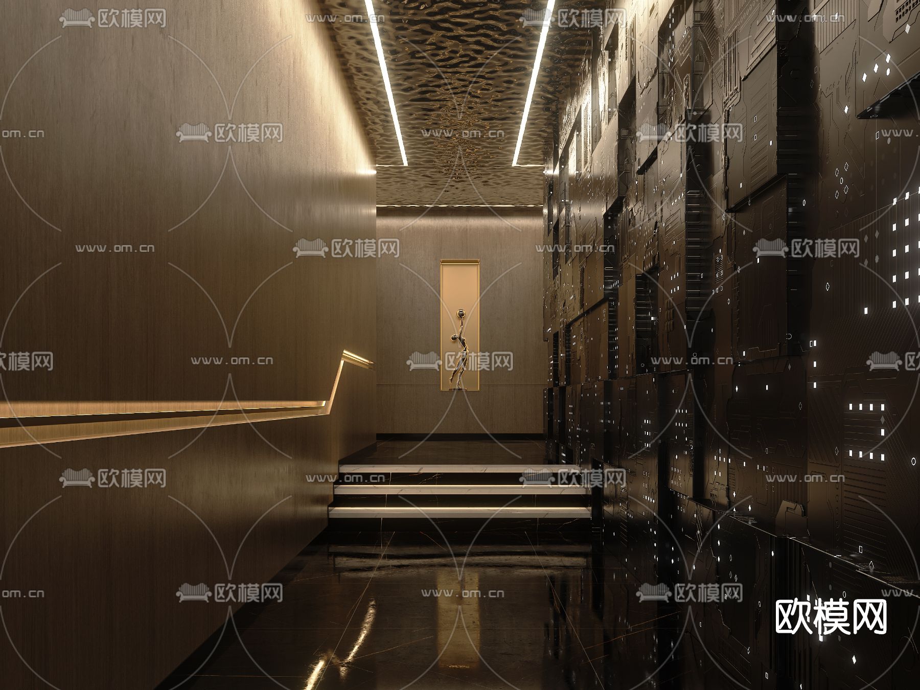 现代KTV走廊过道3d模型