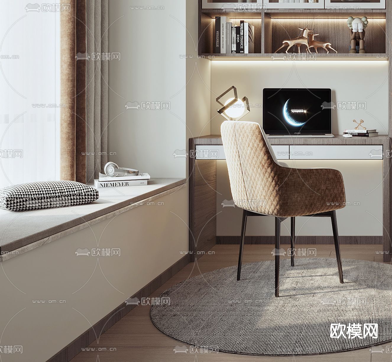 现代书房3d模型