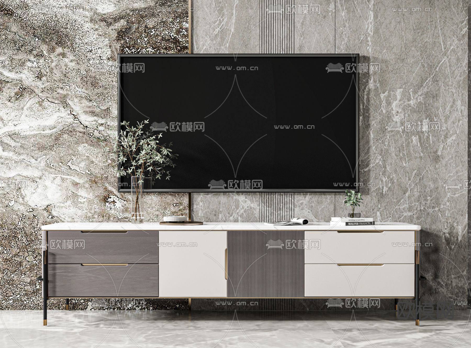 现代电视柜3d模型
