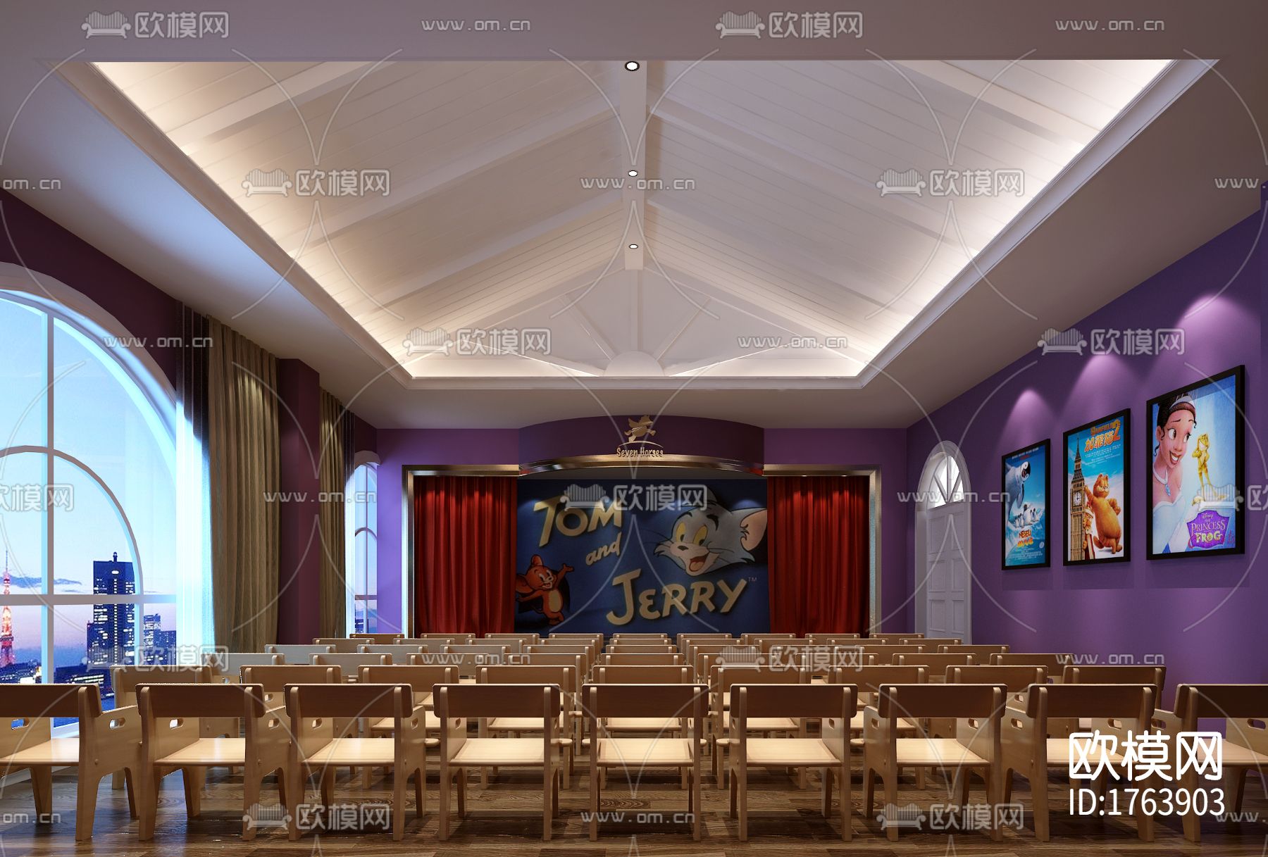 幼儿园cad施工图下载（渲染图8）