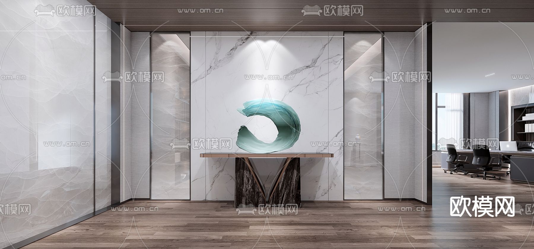 现代总经理办公室3d模型