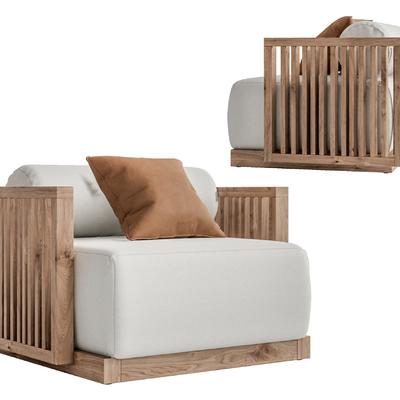 现代实木休闲椅su模型