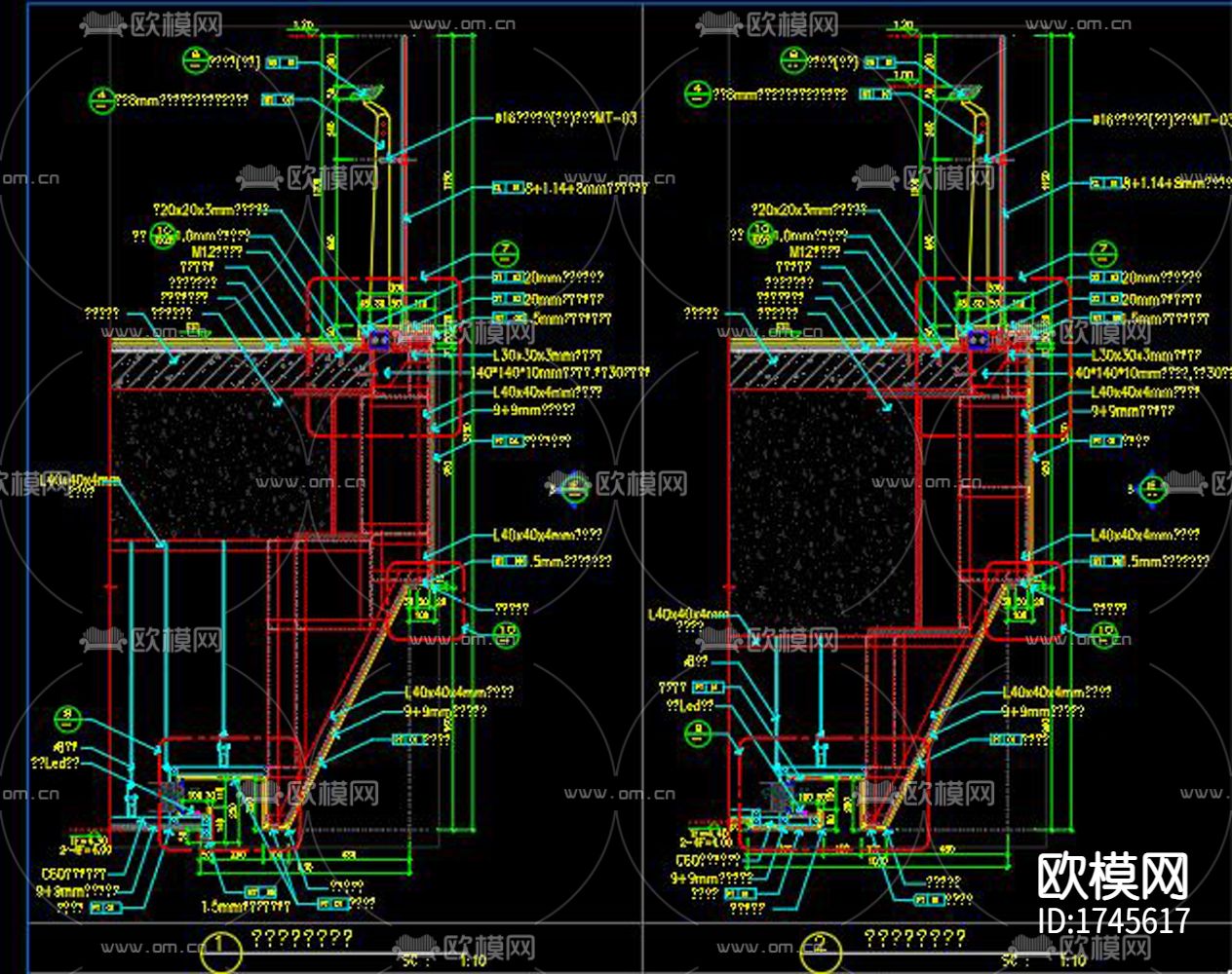 中庭栏杆节点大样下载（渲染图8）