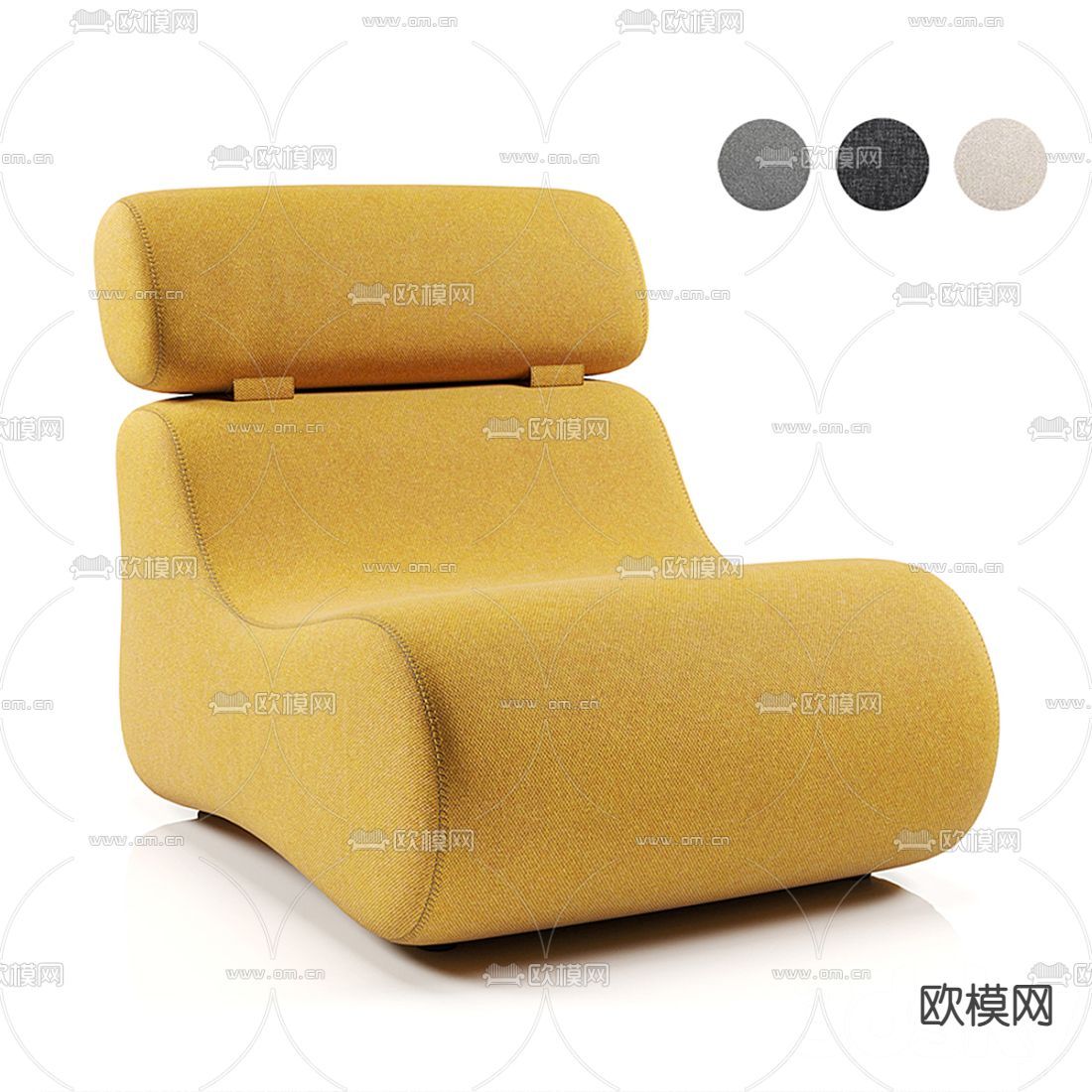 现代布艺休闲沙发3d模型
