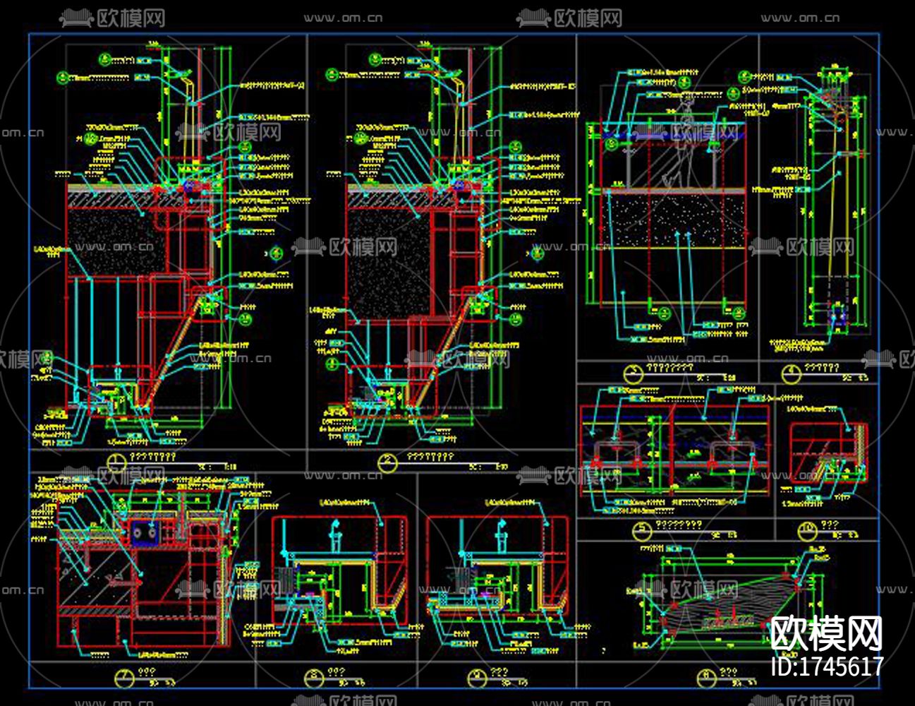 中庭栏杆节点大样下载（渲染图5）