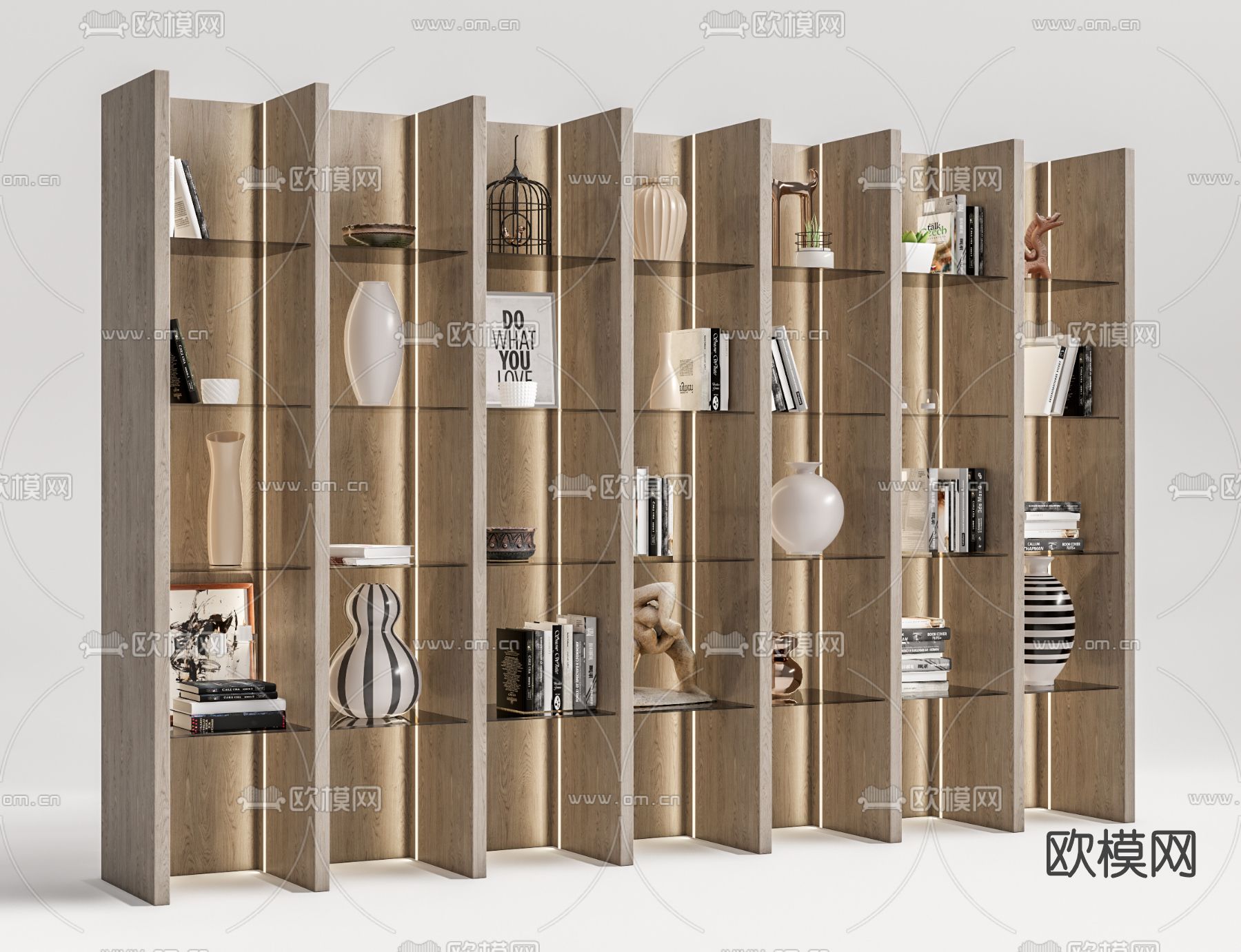 现代书架su模型下载（渲染图2）