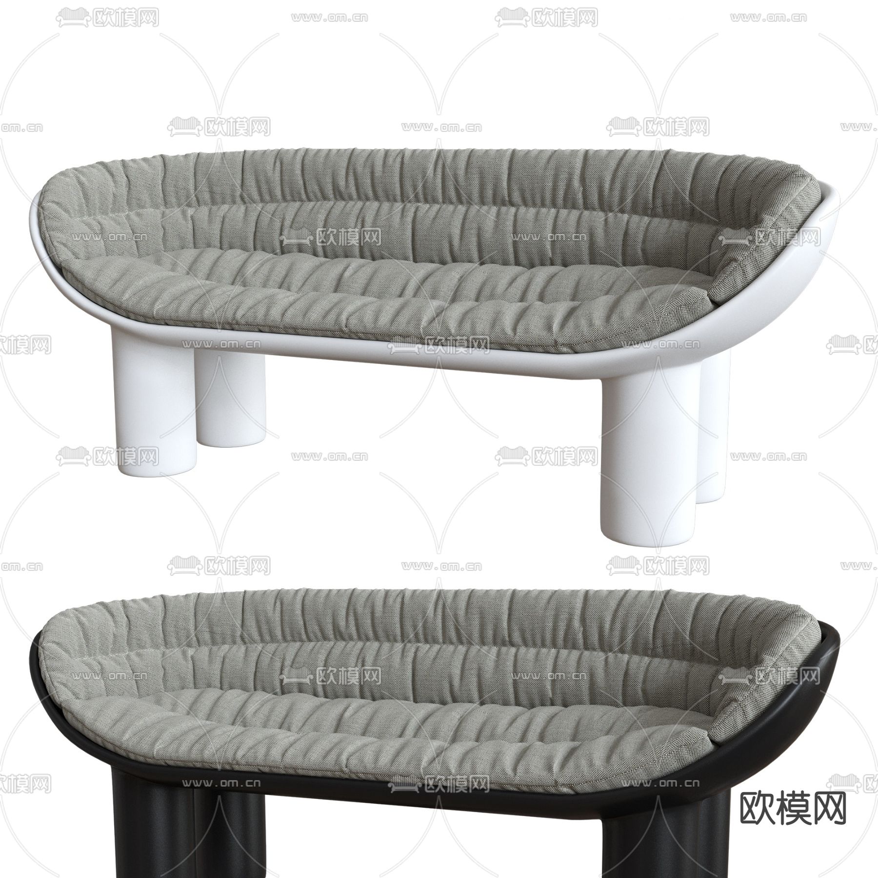 现代布艺双人沙发3d模型
