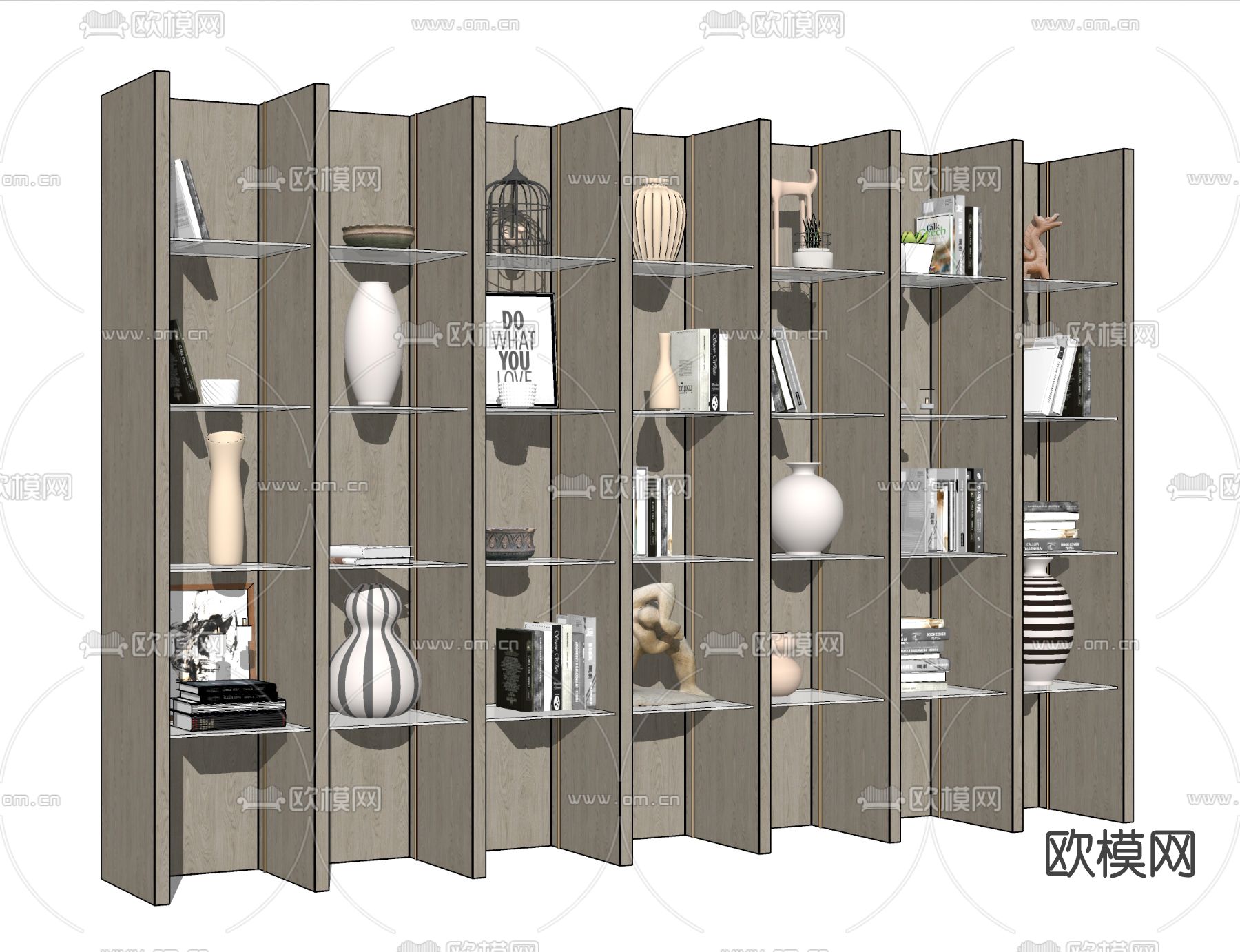 现代书架su模型下载（渲染图4）