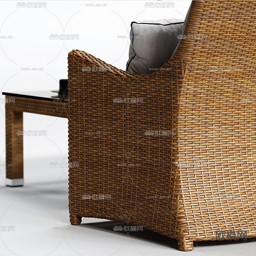 现代编织双人沙发3d模型下载（渲染图4）