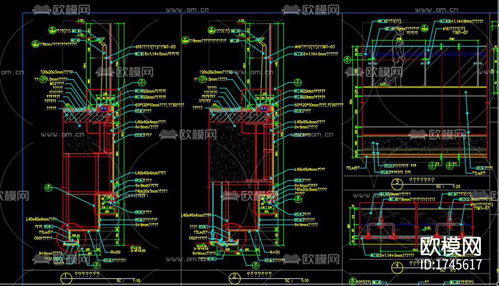 中庭栏杆节点大样下载（渲染图7）