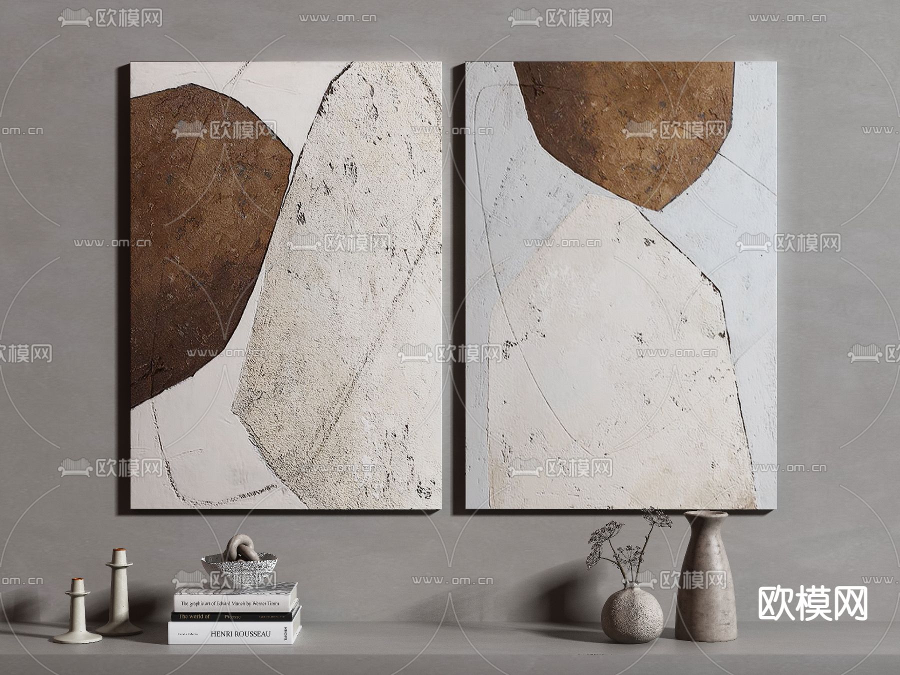 现代抽象装饰画3d模型